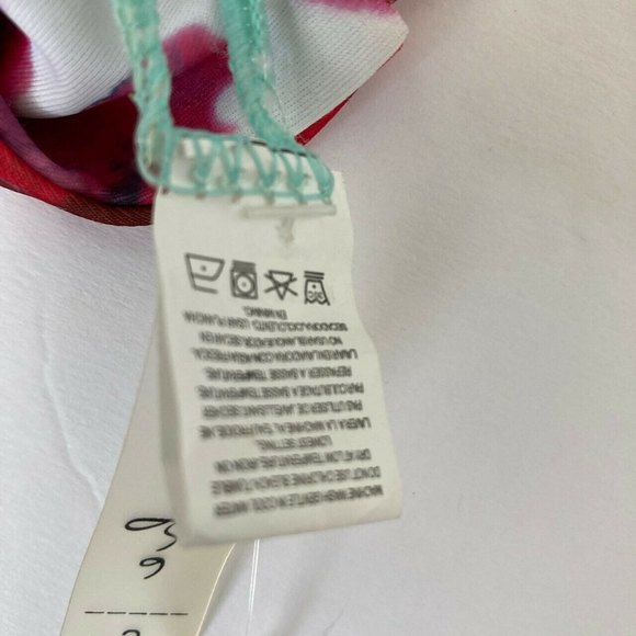 Cupshe Bikini Swimsuit Size S Aqua Red Floral 2 Piece Bathing Suit Beach Cruise - Picture 9 of 12